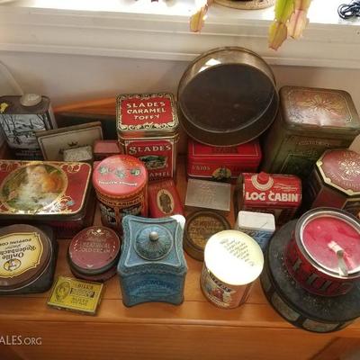Tin collection, a mix of old and new