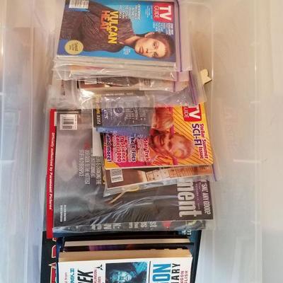 Vintage TV Guide magazines and Star Trek books