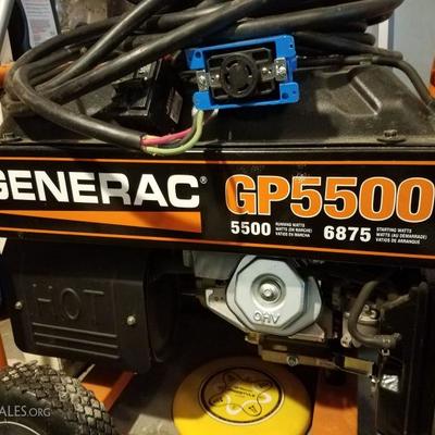 Generac GP5500 generator with cables for hard wiring
