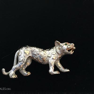 Vintage Napier stalking cat pin