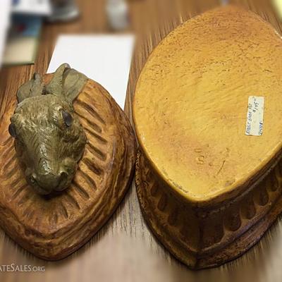 We have two popular, collectible French vintage hare terrines or casseroles.  The smaller one is by Pilivite (now Pillivuyt), and the one...
