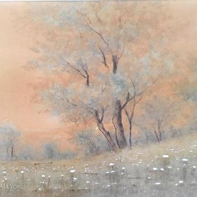 Meadow scene by 20th Century artist Thompson Tunison