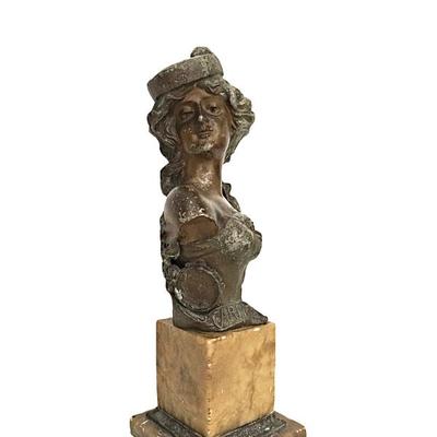 A rare bronzed spelter bust of the gypsy Carmen by Franz Iffland (1862 - 1935), an important German sculptor who worked in the Art...