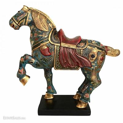 A prototypical  polychrome Tang-style wooden horse