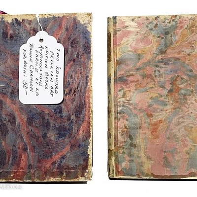 Two E. Pelletan art editions in covered marbled fine silk, gilt edge titles; 1927 La Bonne Chanson and 1930 Romances sans paroles