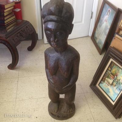 Hand Carved Wood Fertility Statue