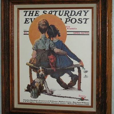 Norman Rockwell Framed Saturday Evening Post Magazine Cover Print April 24, 1926  (16