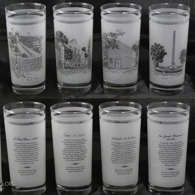 Texas 150th Anniversary Commemorative Tumblers (6), picturing the front and back of each tumbler