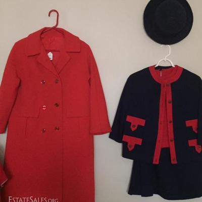 1960's Red Coat and Blue and Red Ensemble
