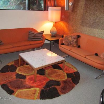 vintage mid-century modern Overman pod sofas