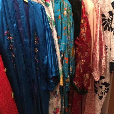 Several silk kimonos and loungewear pieces