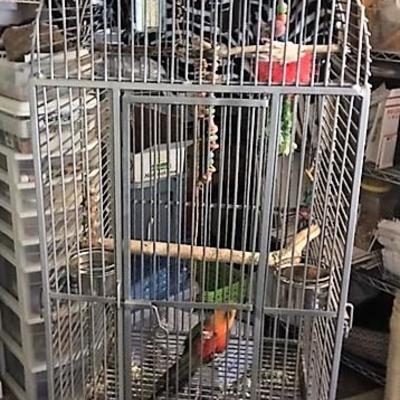 Wrought aluminum bird cage