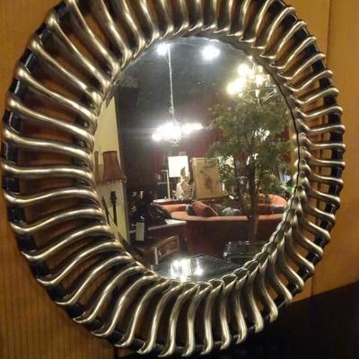 LARGE MODERN DESIGN MIRROR WITH SILVER FINISH