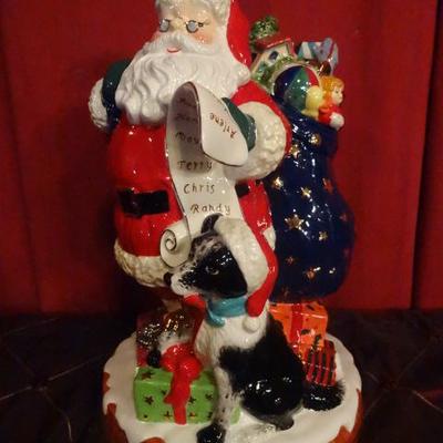 CHRISTOPHER RADKO CHRISTMAS CERAMIC COOKIE JAR IN ORIGINAL BOX