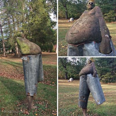 "The Veteran" ceramic and metal contemporary metal sculpture