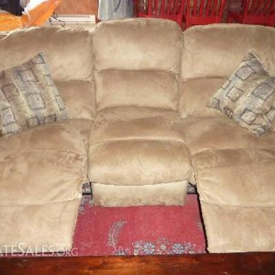 Microsuede Double Recliner, Heated & Vibration Seats