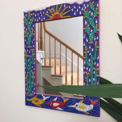 mosaic framed mirror
