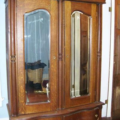 Another antique armoire, larger than the first, comes apart.  Solid oak.