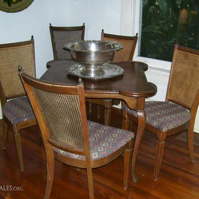 Pretty antique table - caned back chairs sold separately