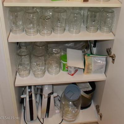 lots of canning jars, no boxes