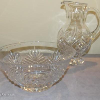 Wedgewood crystal bowl and pitcher