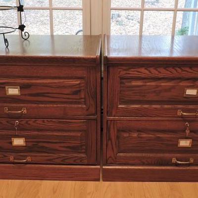 Lateral 2 Drawer Oak Filing Cabinet