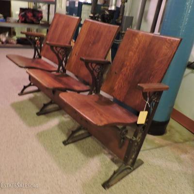 Antique Oak Folding Three Seater