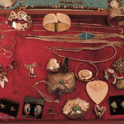 Assorted Vintage and more Jewelry!!  Sterling, Native American, Turquoise...