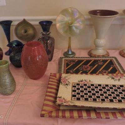 Signed Art Glass and MacKenzie Childs Pottery