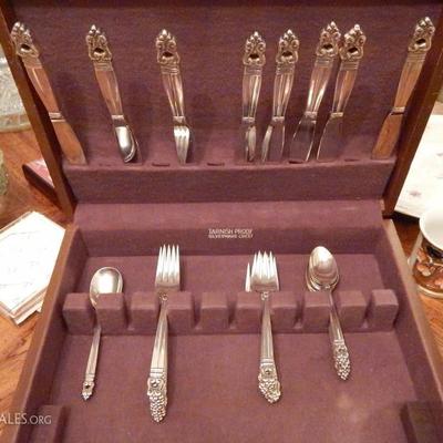 33 piece Royal Danish Sterling silverware set