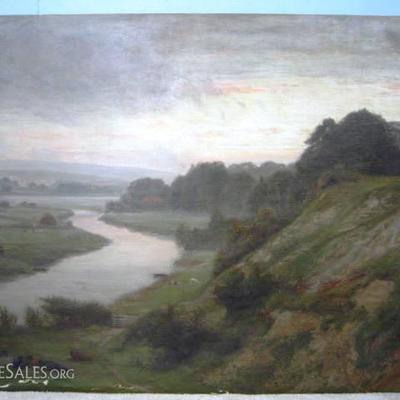 â€œJune Arundel, Sussexâ€ by Alfred Fitzwalter Grace (1844- 1903): Oil on canvas measuring 38â€ high by 49.5â€ wide unframed....
