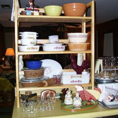 FULL kitchen - vintage Pyrex and Corning ware - vintage mixing bowls