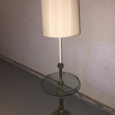 Stiffel Brass Floor lamp with Glass & Brass Table 5 foot tall