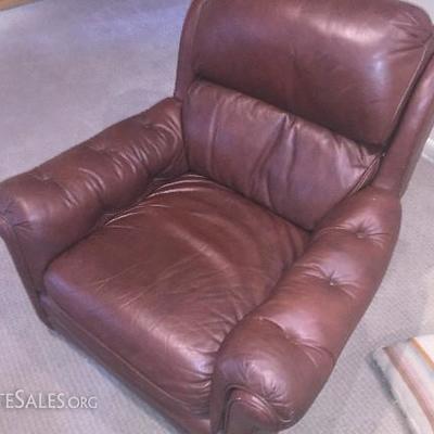 2 Leather Chairs & 1 Ottoman
