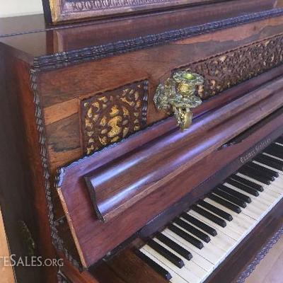 Cramer, Beale & Company 1865 Upright Piano Antique Non Forte 5ft x 2ft x 45in tall
