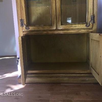 Wood & Glass Curio Display Cabinet 6ft x 2 ft with 4 doors and glass shelfs
