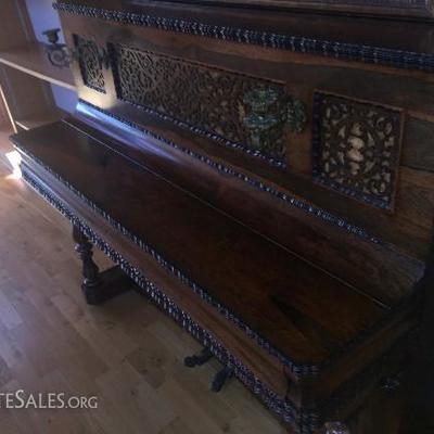 Cramer, Beale & Company 1865 Upright Piano Antique Non Forte 5ft x 2ft x 45in tall
