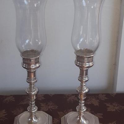 ADK046 Gorgeous Sterling Silver Hurricane Lamps
