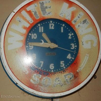 Vintage White King Soap Clock