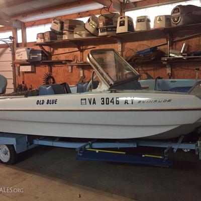 Vtg '60's Evinrude Sport 16 REFITTED. Nice Running Evinrude 90hp Outboard