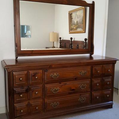 Dresser w/Mirror - not pictured are a matching Chest, Nightstands, and King Bed Headboard