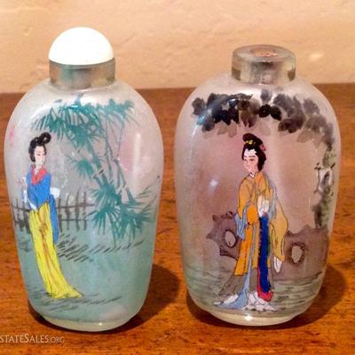 Antique Hand Painted Snuff Bottles