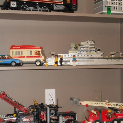 Many toys and games including Extensive LEGO collection and sculptures.