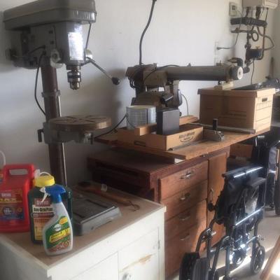 GUYS:  Entire Garage Filled with Wood Working Tools:
(Drill Press, Radial Saw, Chop Saw, Hand Tools, Craftsman, and MUCH MORE…)