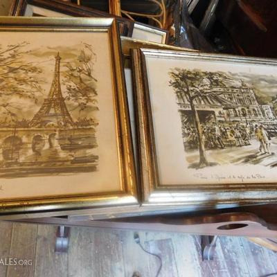 Two Paris watercolors by Arno $25