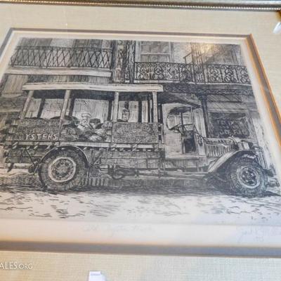 Jack Miller OYSTER TRUCK signed and numbered etching