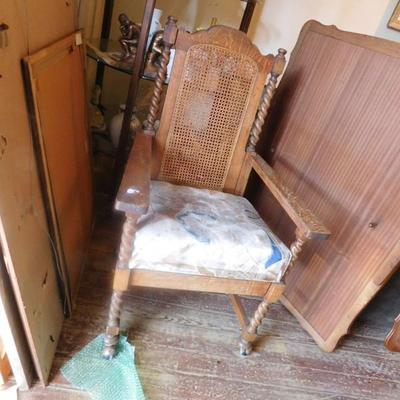 Cane  back twist oak armchair,c. 1910 $25