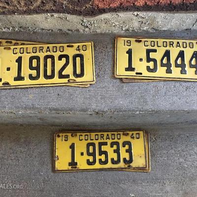 1940 Colorado Plates - Sets