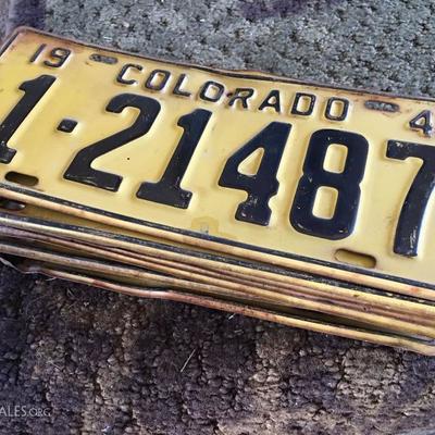 1940 Colorado License Plates