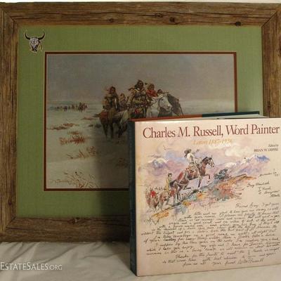 Charles M. Russell Framed Print shown with the Charles M. Russell, Word Painter, Book